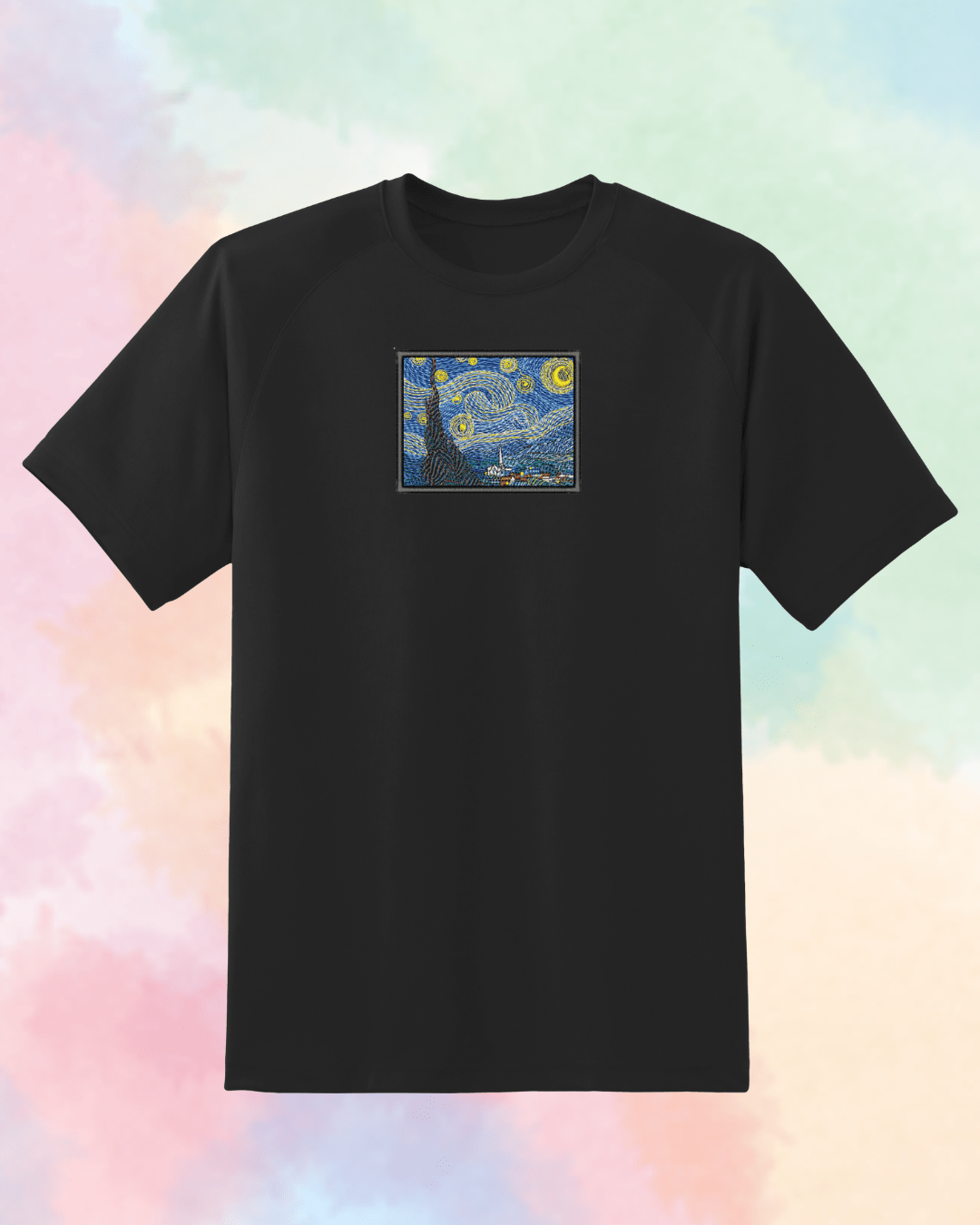 Starry Night Embroidered T-Shirt - Embroidery Hut