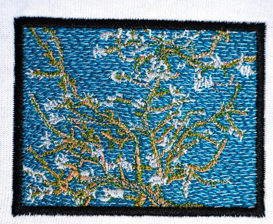 Vincent Van Gogh Almond Blossom Embroidered T-Shirt - Embroidery Hut