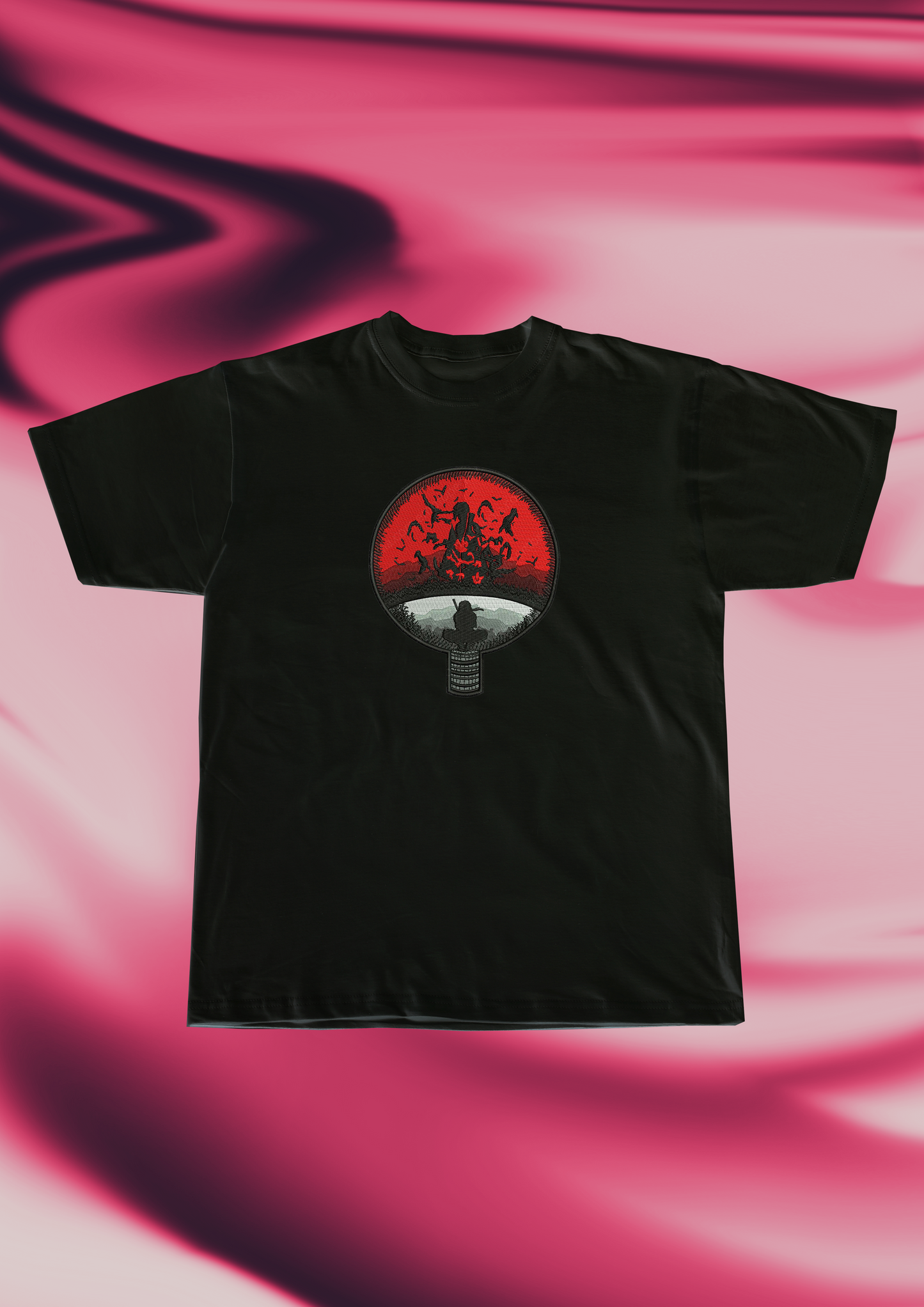 Uchiha Clan Symbol Embroidered T-Shirt