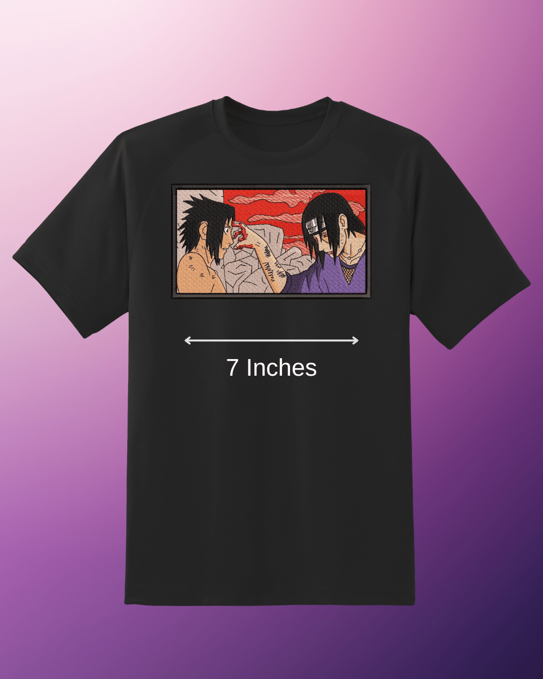 Sasuke x Itachi Embroidered T-Shirt - Embroidery Hut