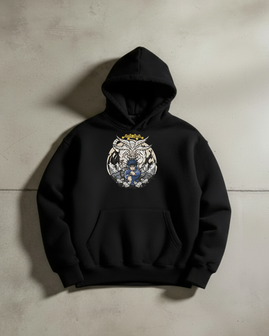 Jujutsu Kaisen Mahoraga & Megumi Embroidered Hoodie