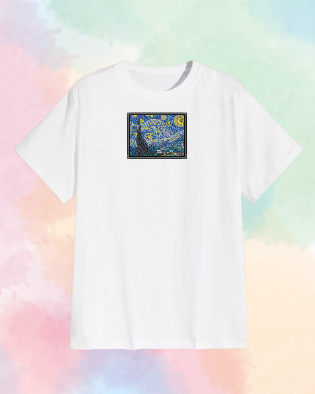 Starry Night Embroidered T-Shirt