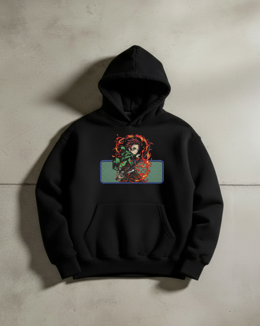 Demon Slayer Kimetsu no Yaiba Tanjiro Kamado Embroidered Hoodie