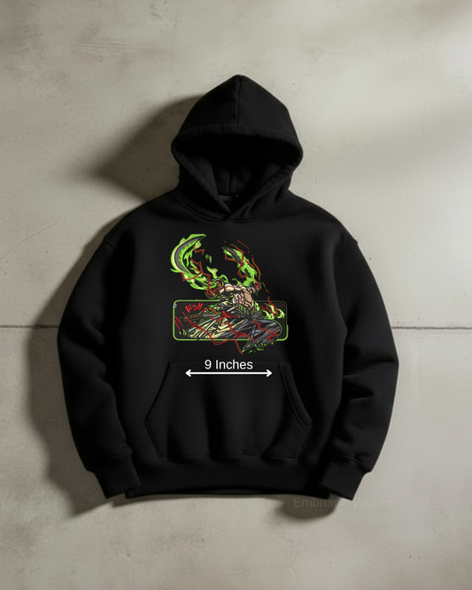 One Piece Zoro "Demon Slash" Embroidered Hoodie