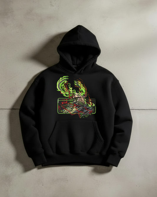 One Piece Zoro "Demon Slash" Embroidered Hoodie
