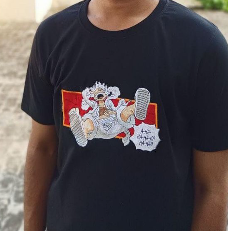 One Piece Luffy Gear-5 Embroidered T-Shirt