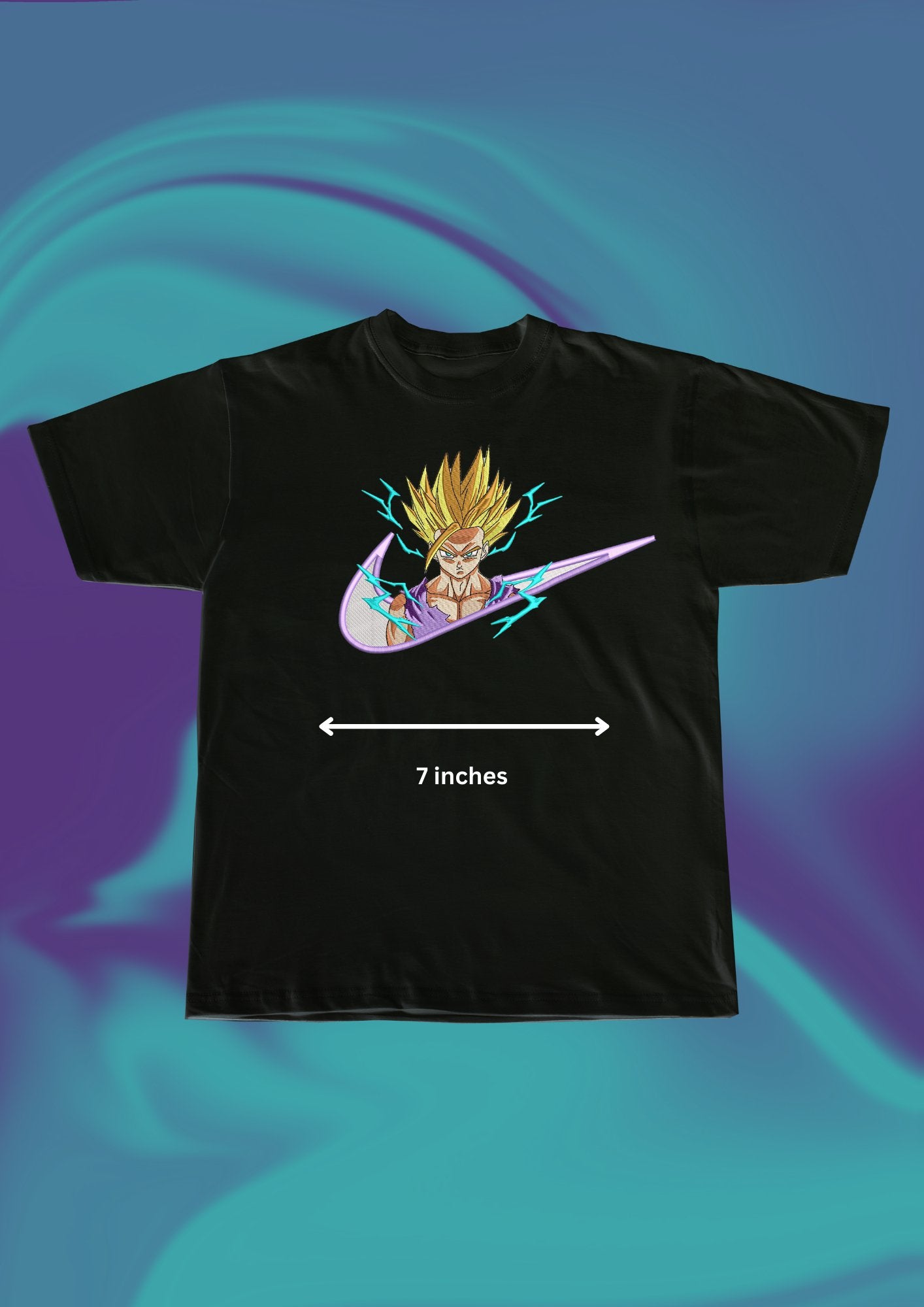 Dragon Ball Z Gohan Super Saiyan Embroidered T-Shirt - Embroidery Hut