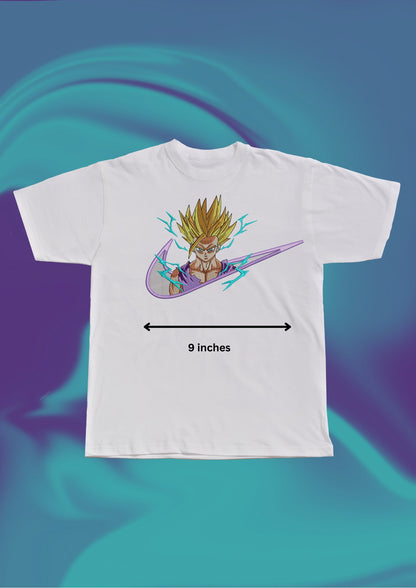 Dragon Ball Z Gohan Super Saiyan Embroidered T-Shirt - Embroidery Hut