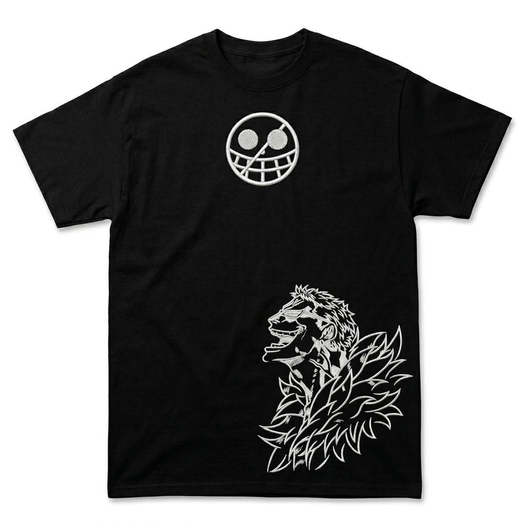 One Piece "The Heavenly Demon" Doflamingo Oversized Embroidered T-Shirt