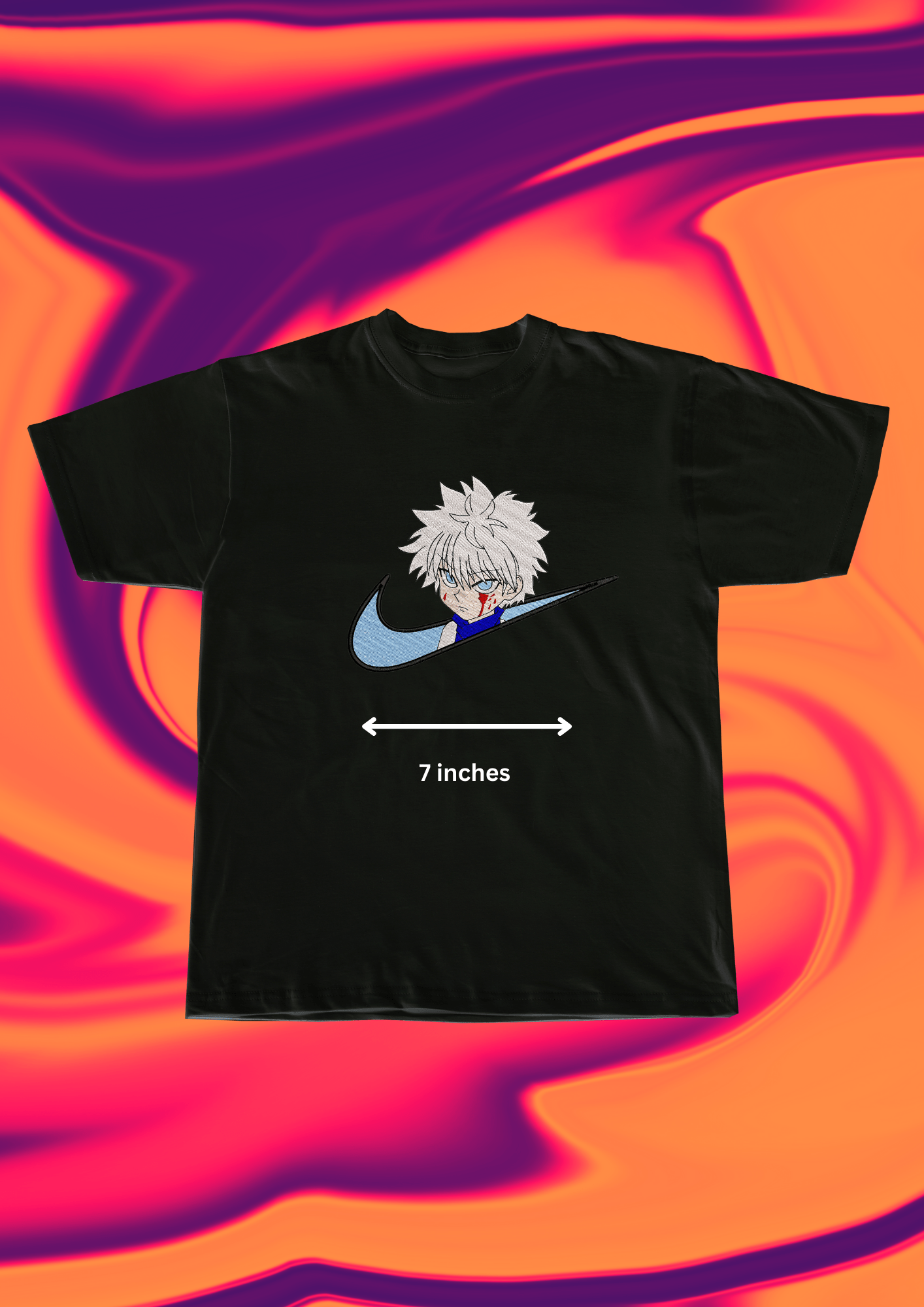 Hunter x Hunter Killua Embroidered T-Shirt - Embroidery Hut