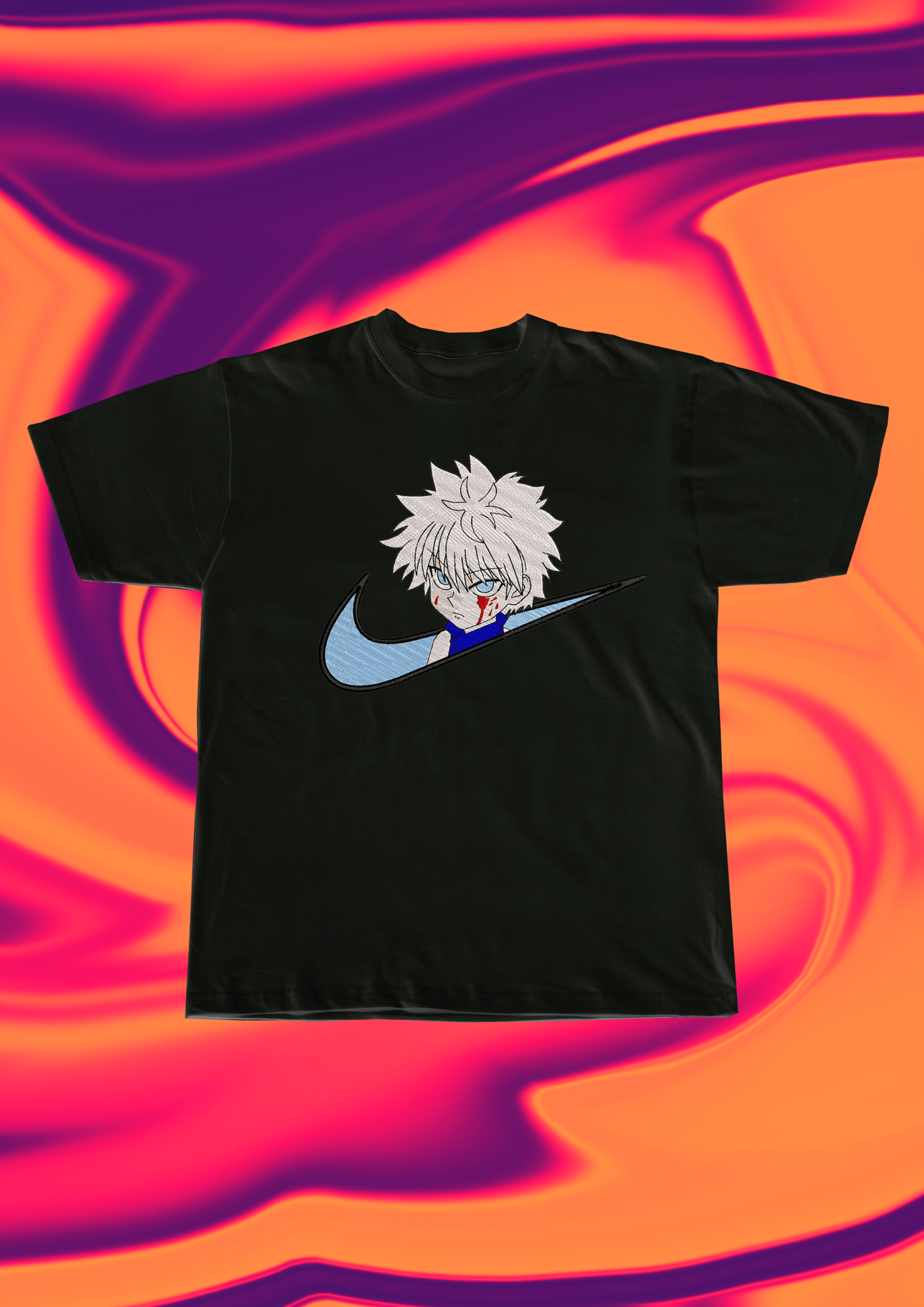 Hunter x Hunter Killua Embroidered T-Shirt - Embroidery Hut