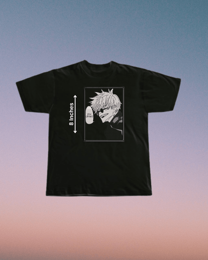 Jujutsu Kaisen Gojo You Cryin? Embroidered T-Shirt - Embroidery Hut
