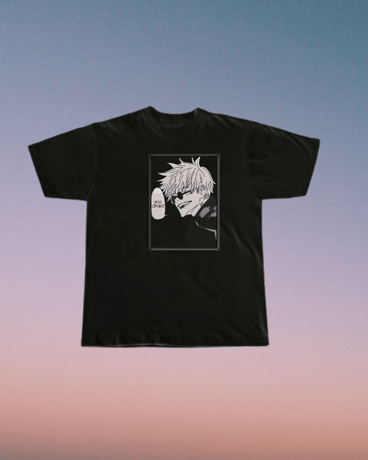 Jujutsu Kaisen Gojo You Cryin? Embroidered T-Shirt - Embroidery Hut