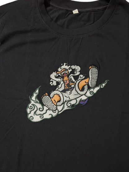 Luffy G5 Swoosh Oversized Embroidered T-Shirt - Embroidery Hut