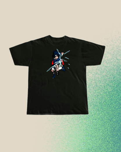 Naruto Sasuke Embroidered T-Shirt - Embroidery Hut