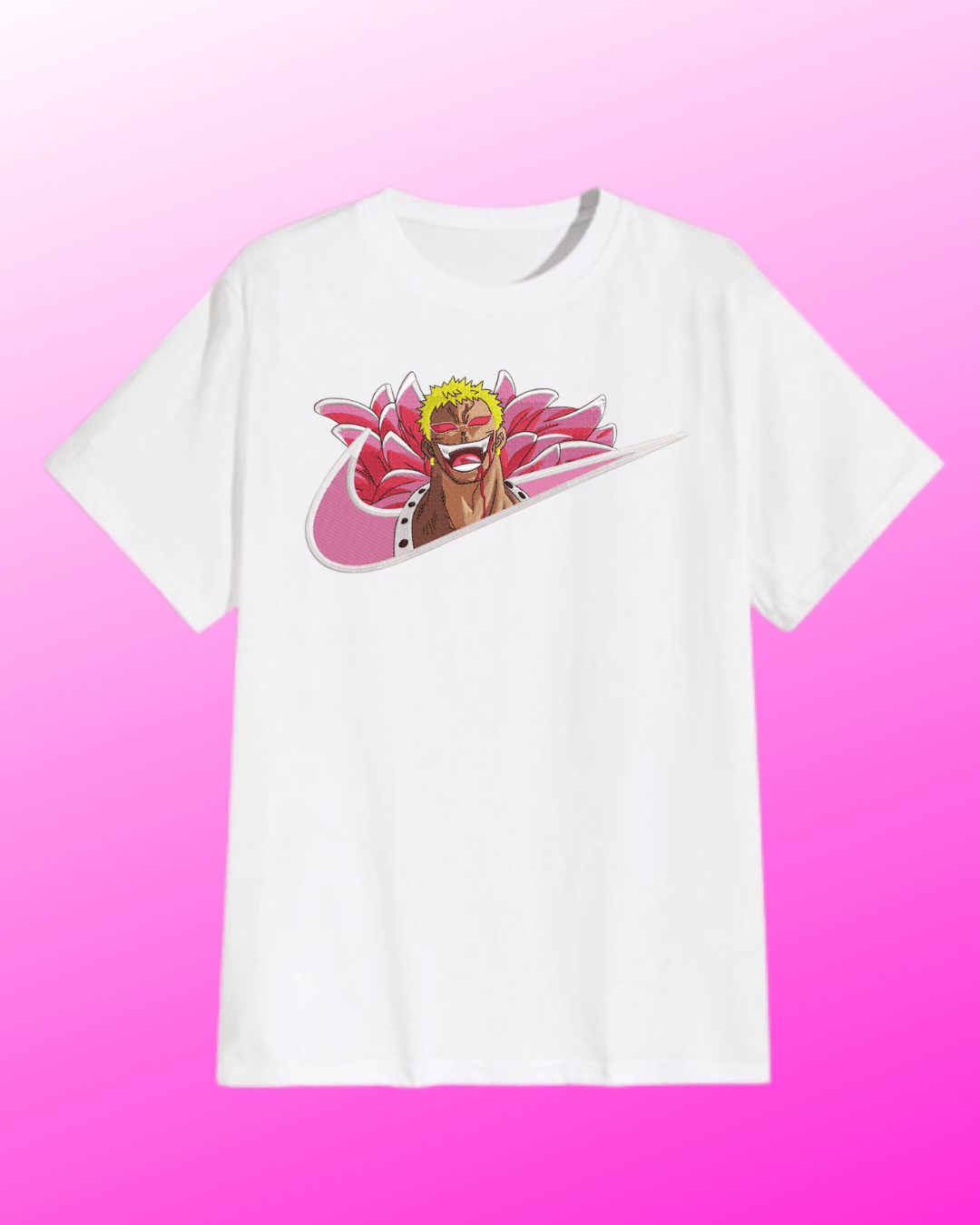 One Piece Doflamingo Embroidered T-Shirt - Embroidery Hut