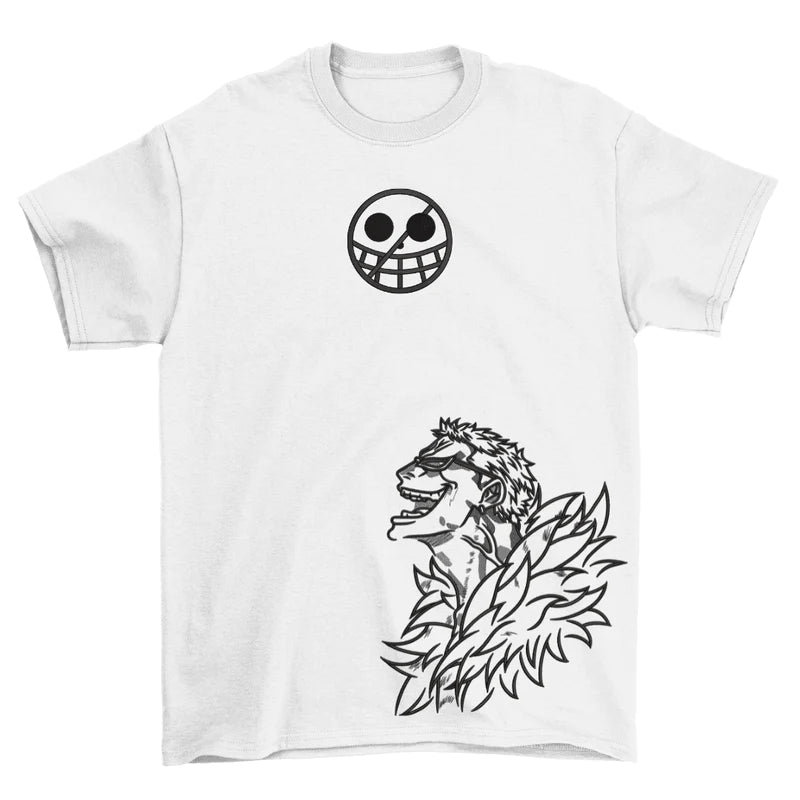 One Piece Doflamingo Oversized Embroidered T-Shirt - Embroidery Hut