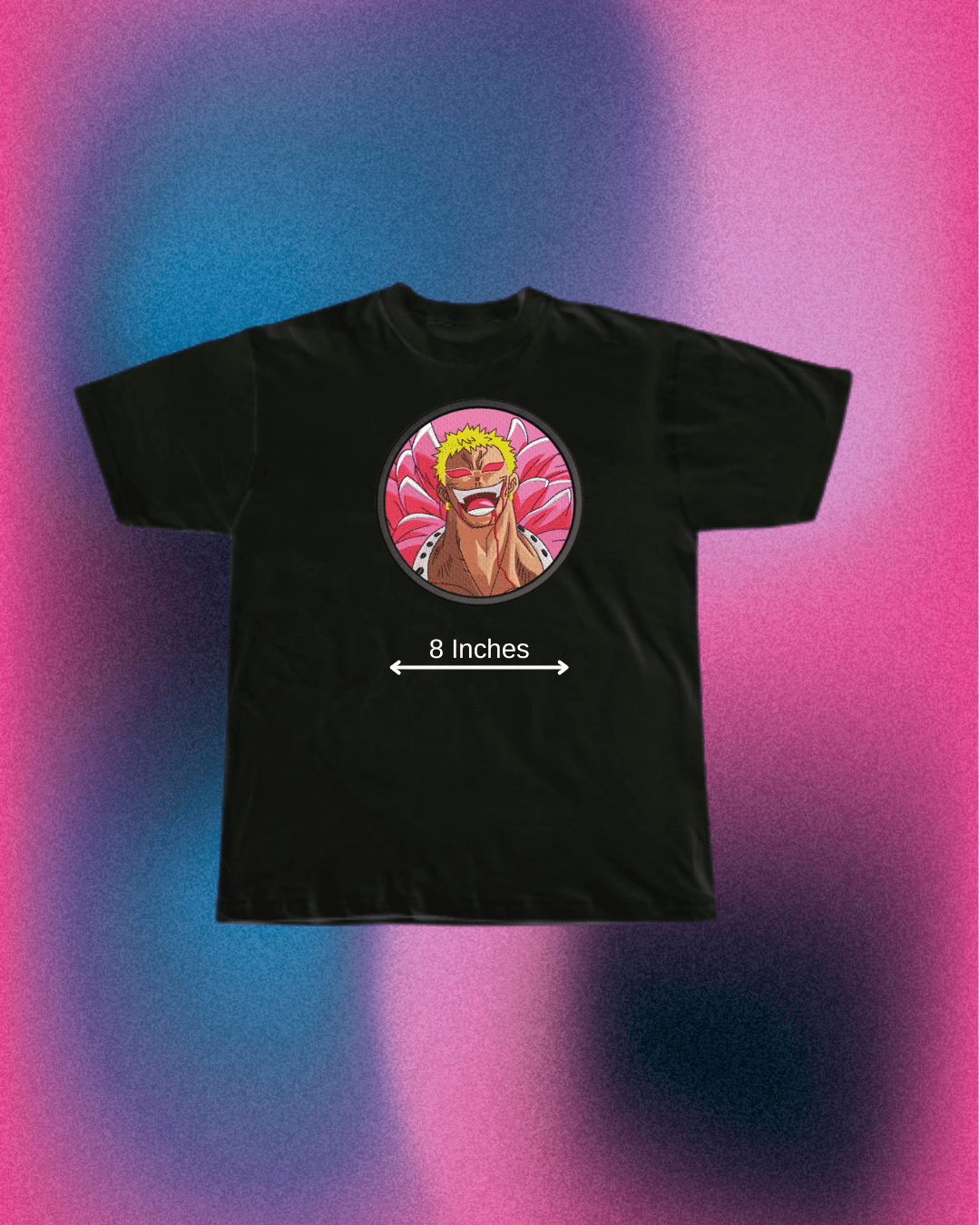 One Piece Doflamingo Patch Embroidered T-Shirt - Embroidery Hut