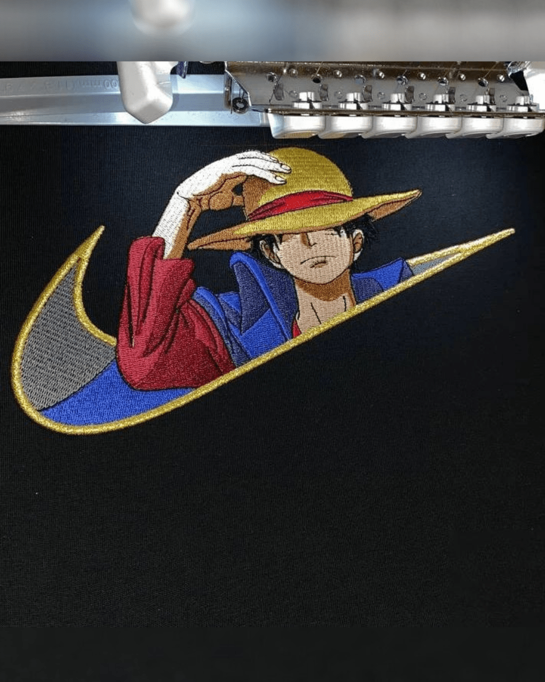 One Piece Luffy Embroidered T-Shirt - Embroidery Hut