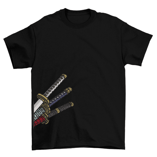 One Piece Zoro Side Swords Oversized Embroidered T-Shirt - Embroidery Hut
