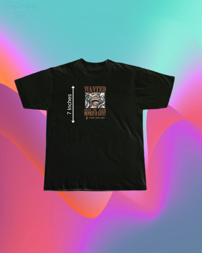 One Piece Luffy Wanted Embroidered T-Shirt