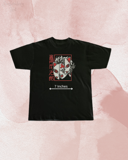Demon Slayer Mask Embroidered T-Shirt