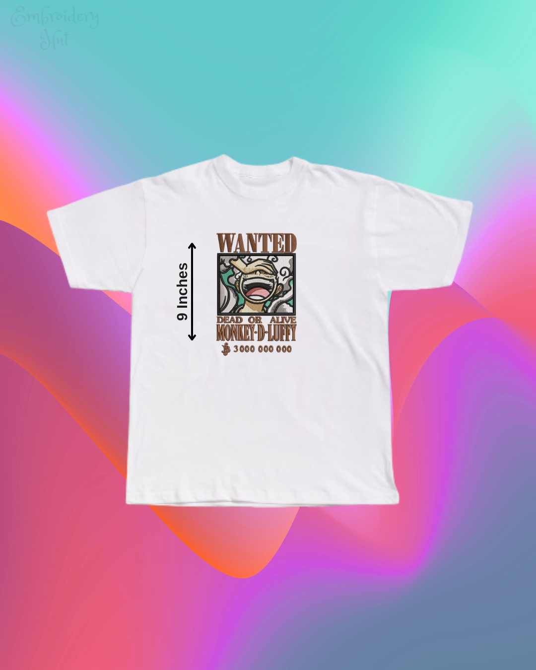 One Piece Luffy Wanted Embroidered T-Shirt