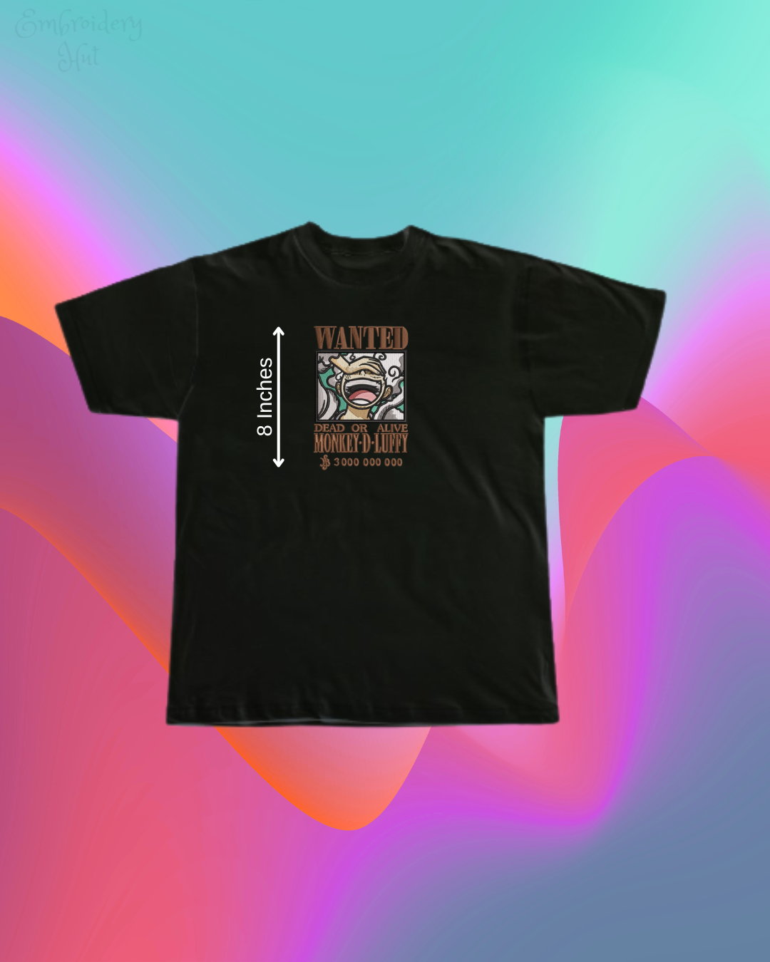One Piece Luffy Wanted Embroidered T-Shirt