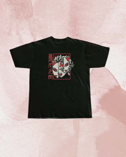 Demon Slayer Mask Embroidered T-Shirt