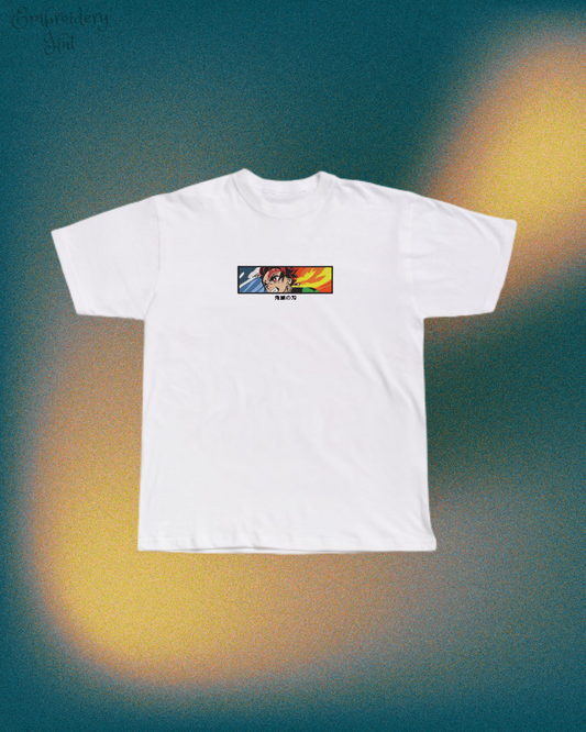 Demon Slayer Tanjiro Breathing Embroidered T-Shirt