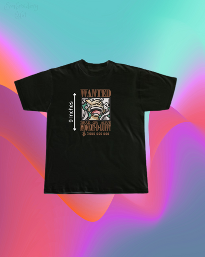 One Piece Luffy Wanted Embroidered T-Shirt