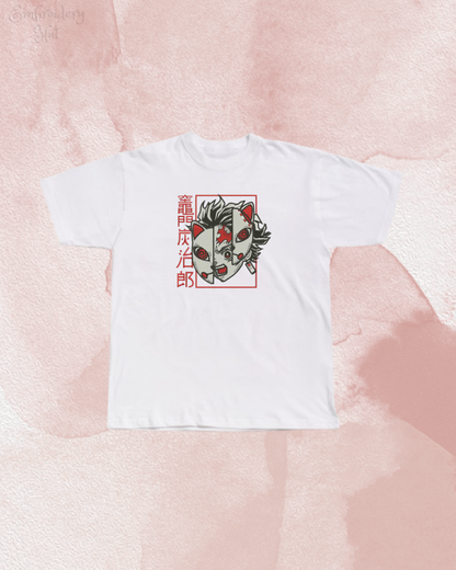 Demon Slayer Mask Embroidered T-Shirt