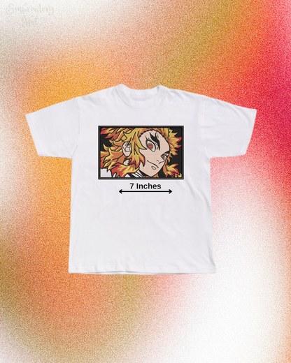Demon Slayer Rengoku Embroidered T-Shirt