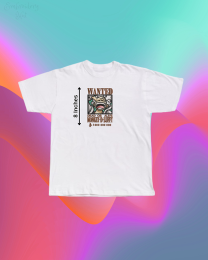 One Piece Luffy Wanted Embroidered T-Shirt