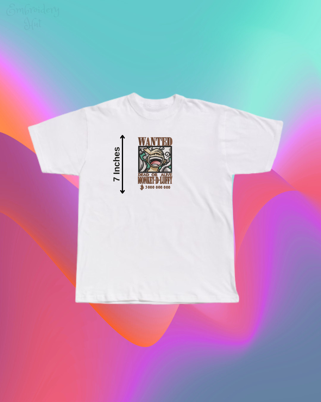 One Piece Luffy Wanted Embroidered T-Shirt
