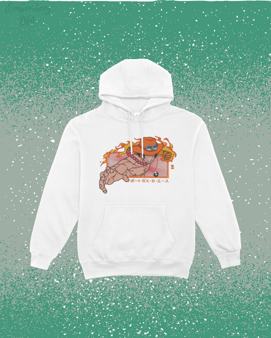One Piece Ace Embroidered Hoodie